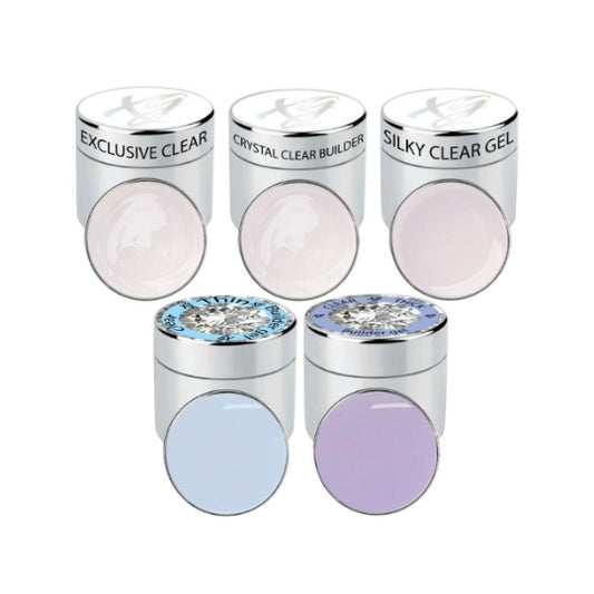 Set mit transparenten Gelen