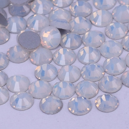 Nail Crystals, white opal, size 04